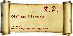 Kánya Piroska névjegykártya