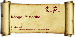 Kánya Piroska névjegykártya