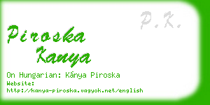 piroska kanya business card